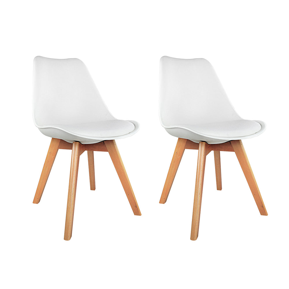 Artiss Set of 2 Padded Dining Chair - White