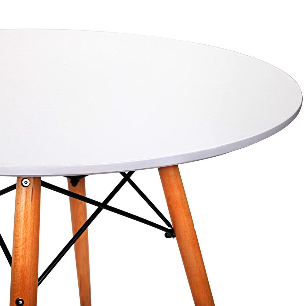 Artiss Dining Table Round Replica DSW Eiffel Cafe Kitchen Wood White 80cm