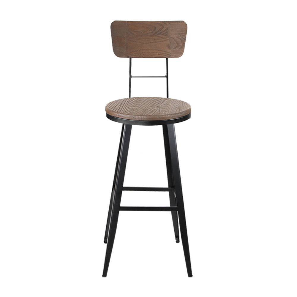 Artiss Industrial Style Swivel Bar Stool 76cm - Black