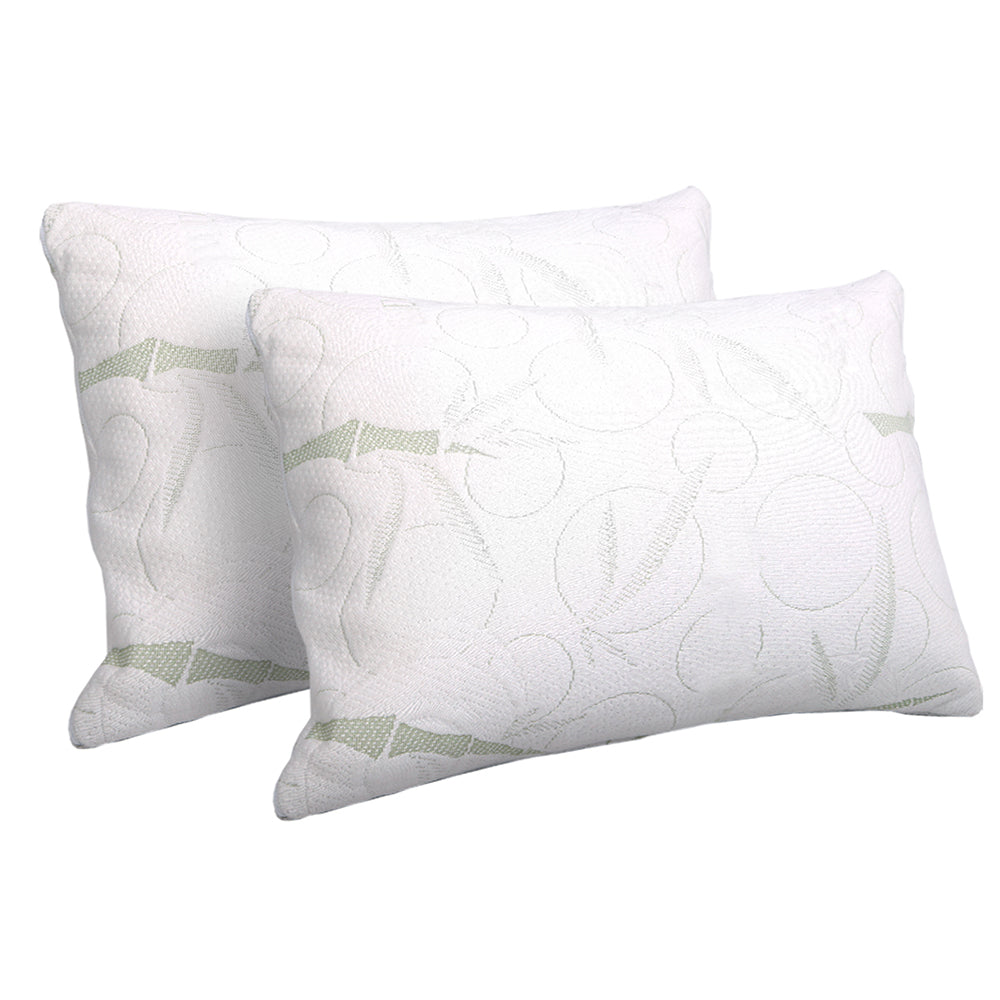 Giselle Bedding Set of 2 Bamboo Pillow with Memory Foam