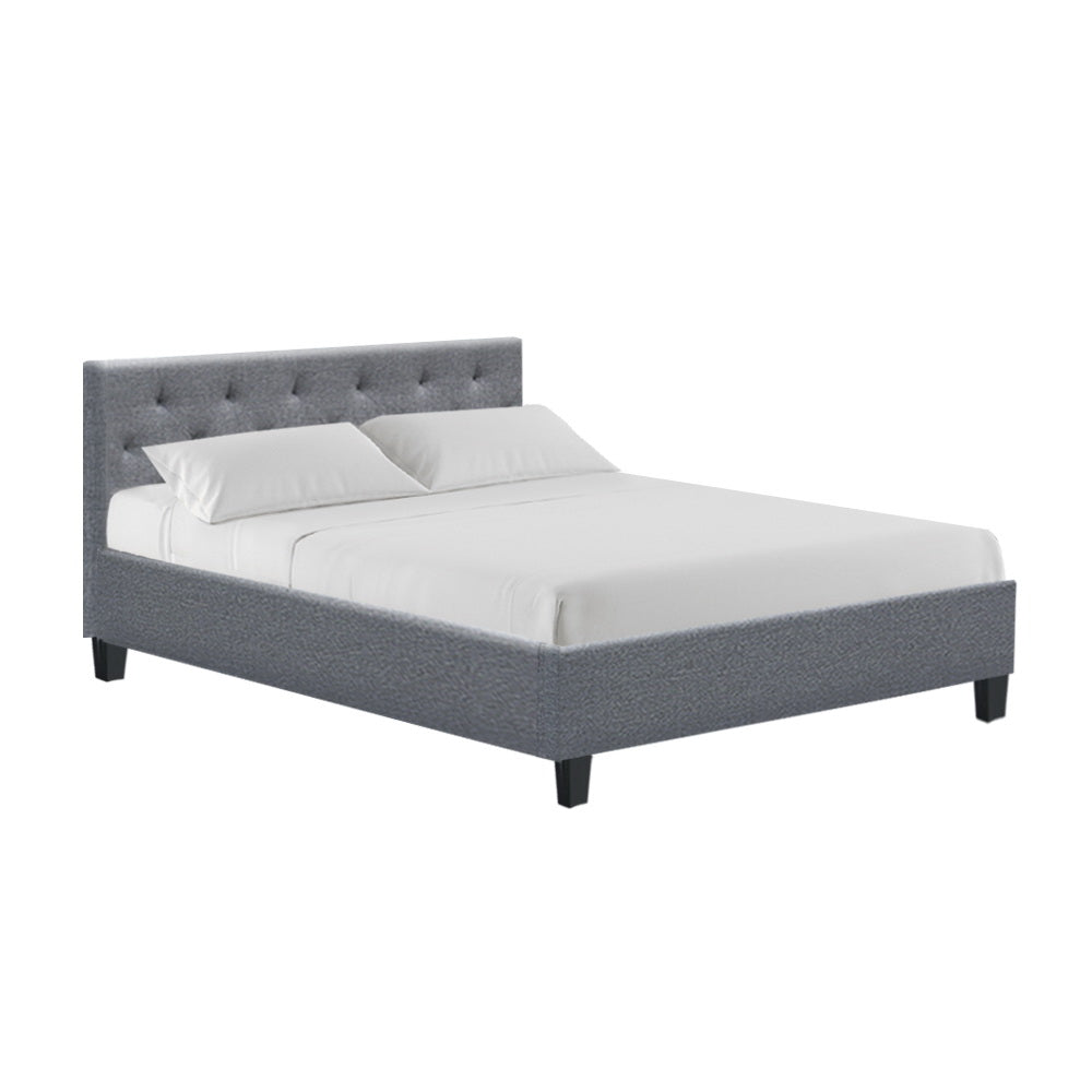 Artiss Vanke Bed Frame Fabric- Grey Double