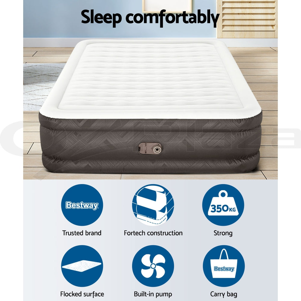 Bestway Air Bed Queen Size Mattress Camping Beds Inflatable Built-in Pump