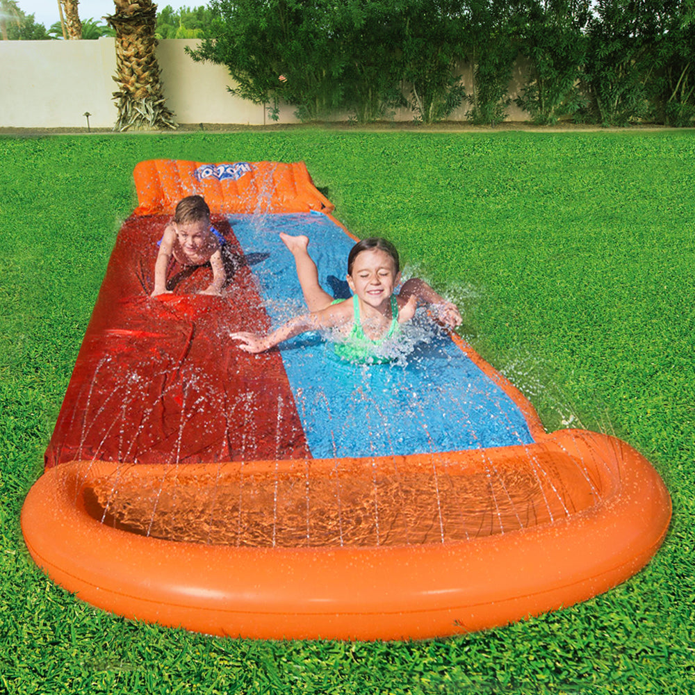 Bestway Inflatable Water Slip And Slide Double 5.49m Kids Splash Toy Outdoor