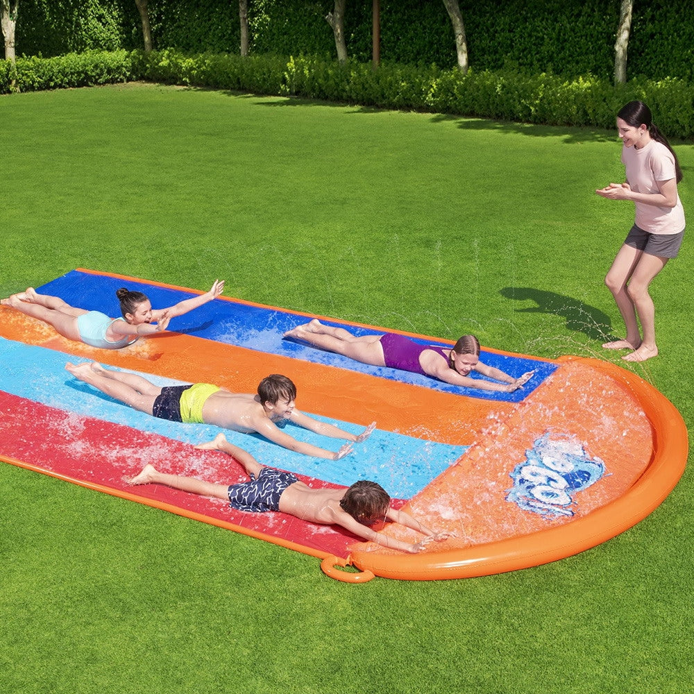 Bestway Water Slip And Slide Kids Inflatable Splash Toy Quadruple 4.88M