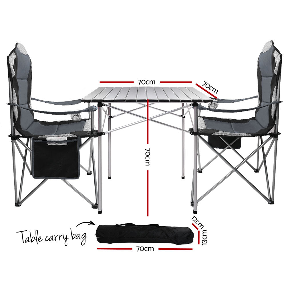 Weisshorn Levede Roll Up Camping Table Folding Portable Aluminum Outdoor BBQ