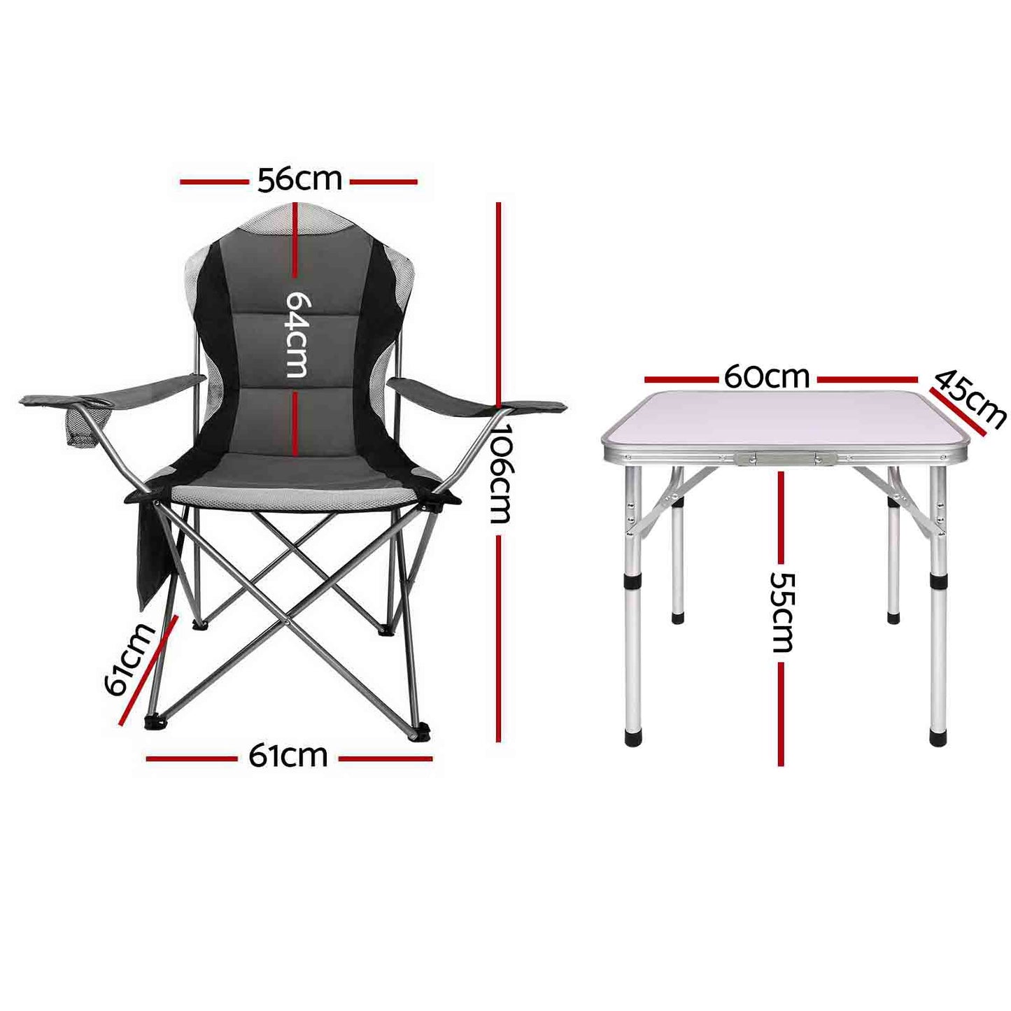 Weisshorn Folding Camping Table Aluminum Portable Picnic Outdoor Foldable BBQ