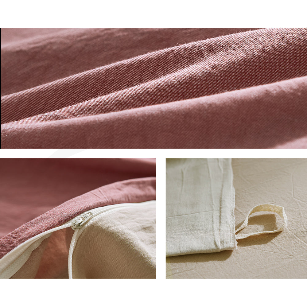 Cosy Club Sheet Set Cotton Sheets Double Vanilla Rhubarb