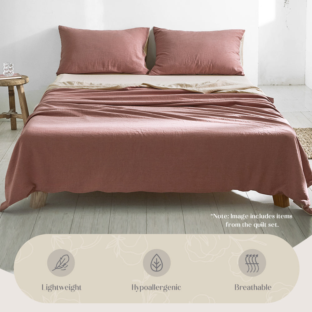 Cosy Club Sheet Set Cotton Sheets King Vanilla Rhubarb