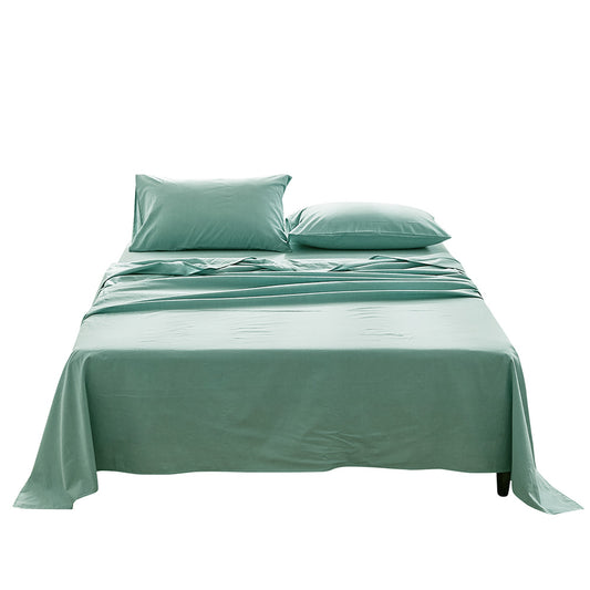 Cosy Club Washed Cotton Sheet Set Queen Green