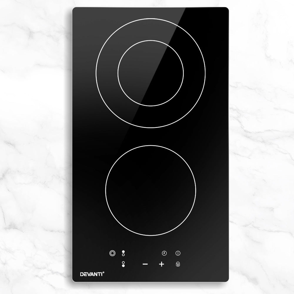 Devanti Electric Ceramic Cooktop 30cm Kitchen Cooker Cook Top Hob Touch Control 3-Zones