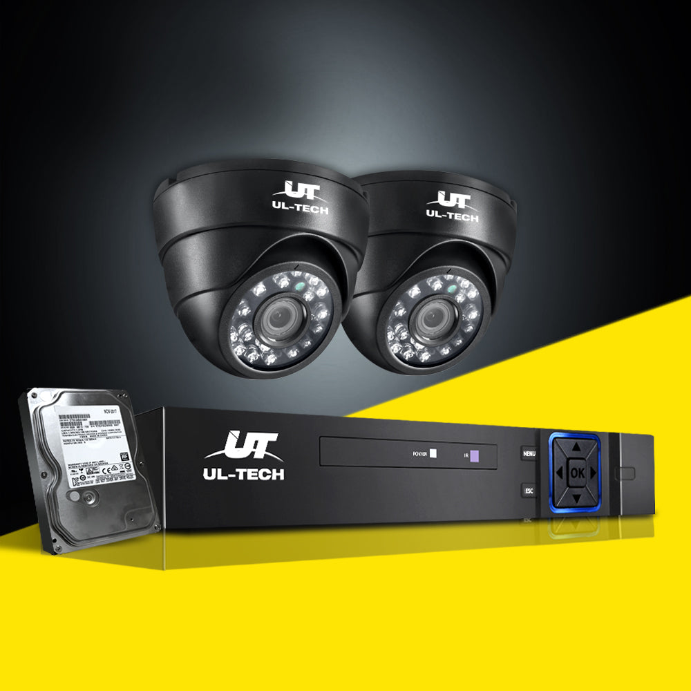 UL-Tech CCTV Security System 2TB 4CH DVR 1080P 2 Camera Sets