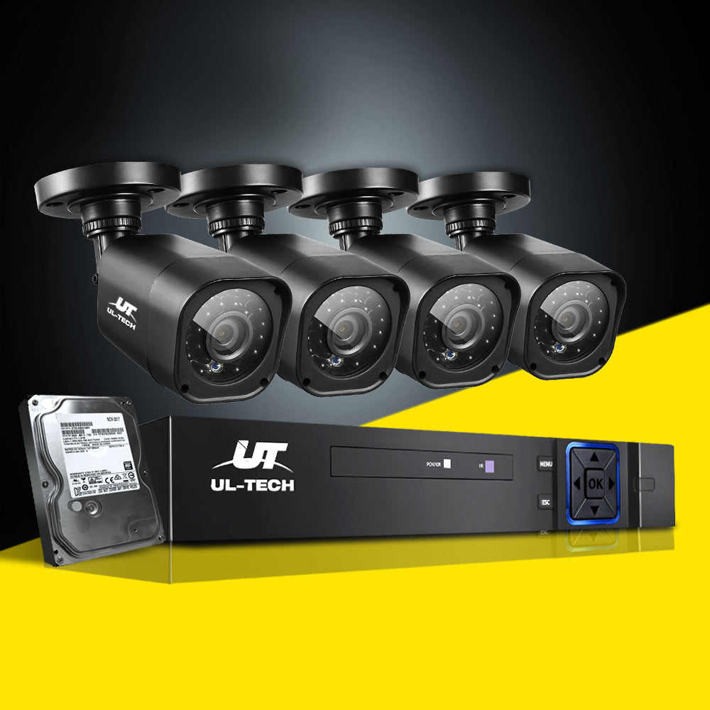 UL-Tech CCTV Security System 2TB 4CH DVR 1080P 4 Camera Sets