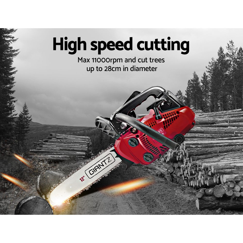 Giantz 25CC Commercial Petrol Chainsaw - Red & Black