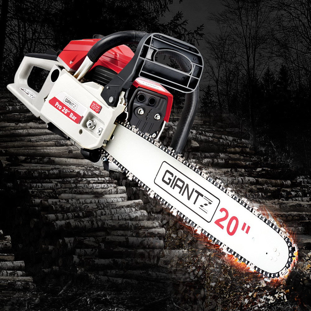 Giantz 58CC Commercial Petrol Chainsaw - Red & White