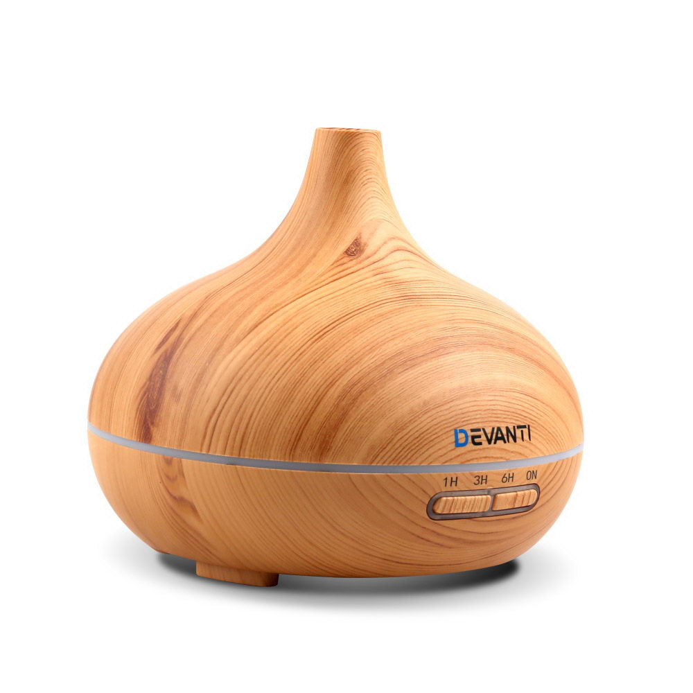 Devanti 300ml 4 in 1 Aroma Diffuser - Light Wood