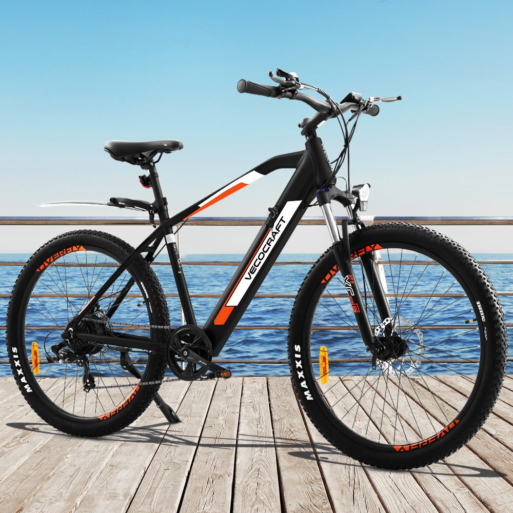 VECOCRAFT 27.5" Electric Bike eBike e-Bike City Mountain Bicycle eMTB Black