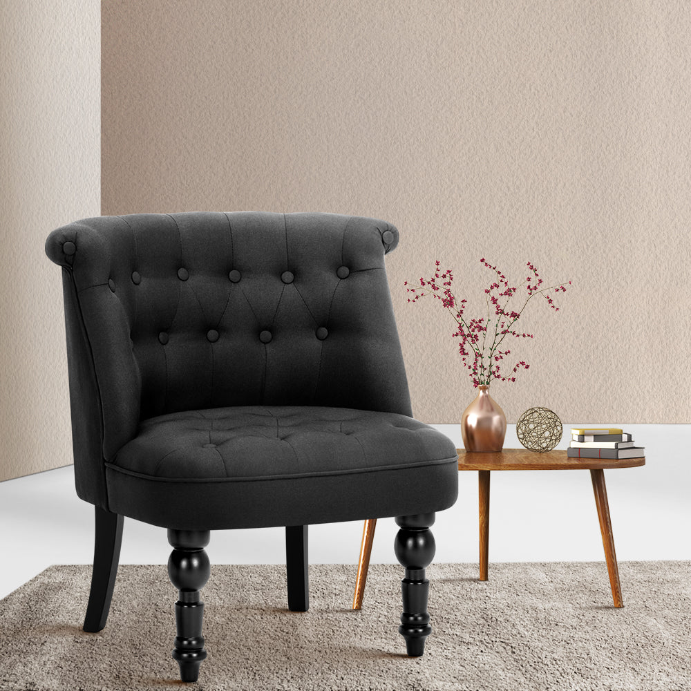 Artiss Fabric Occasional Accent Chair - Black