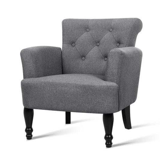 Artiss French Lorraine Chair Retro Wing - Grey