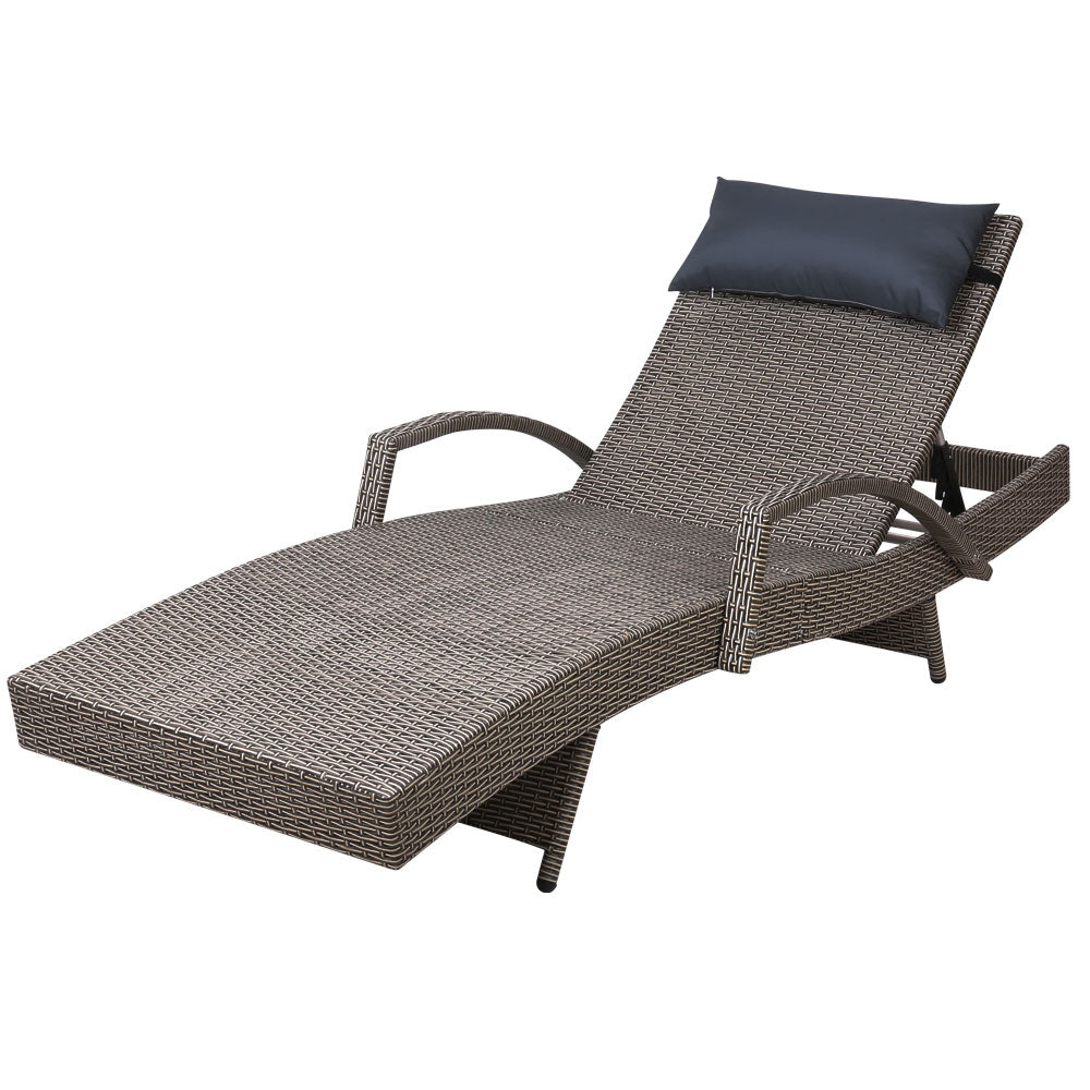 Gardeon Outdoor Sun Lounge Furniture Day Bed Wicker Pillow Sofa Set