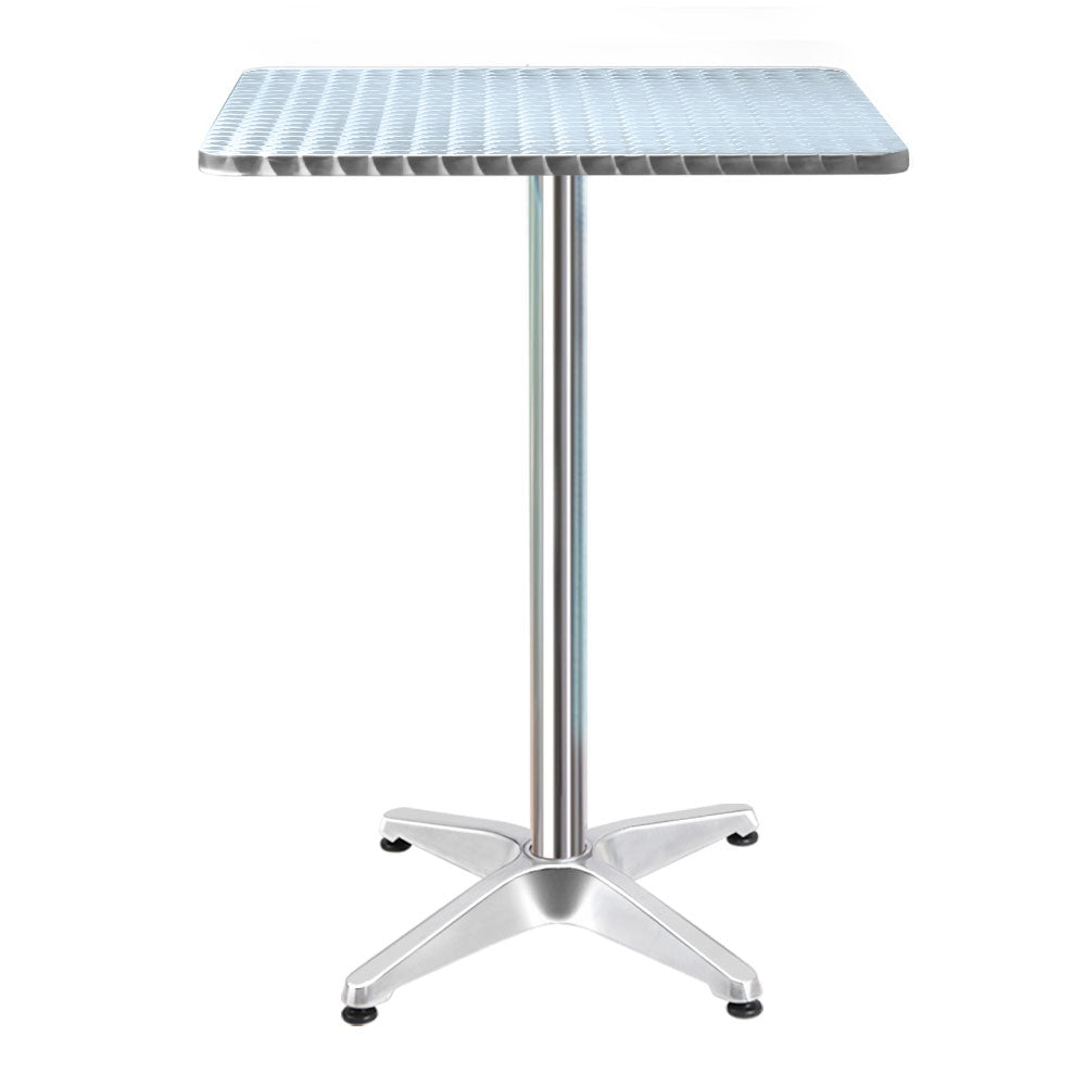 Bar Table Outdoor Furniture Adjustable Aluminium Pub Cafe Indoor Square Gardeon