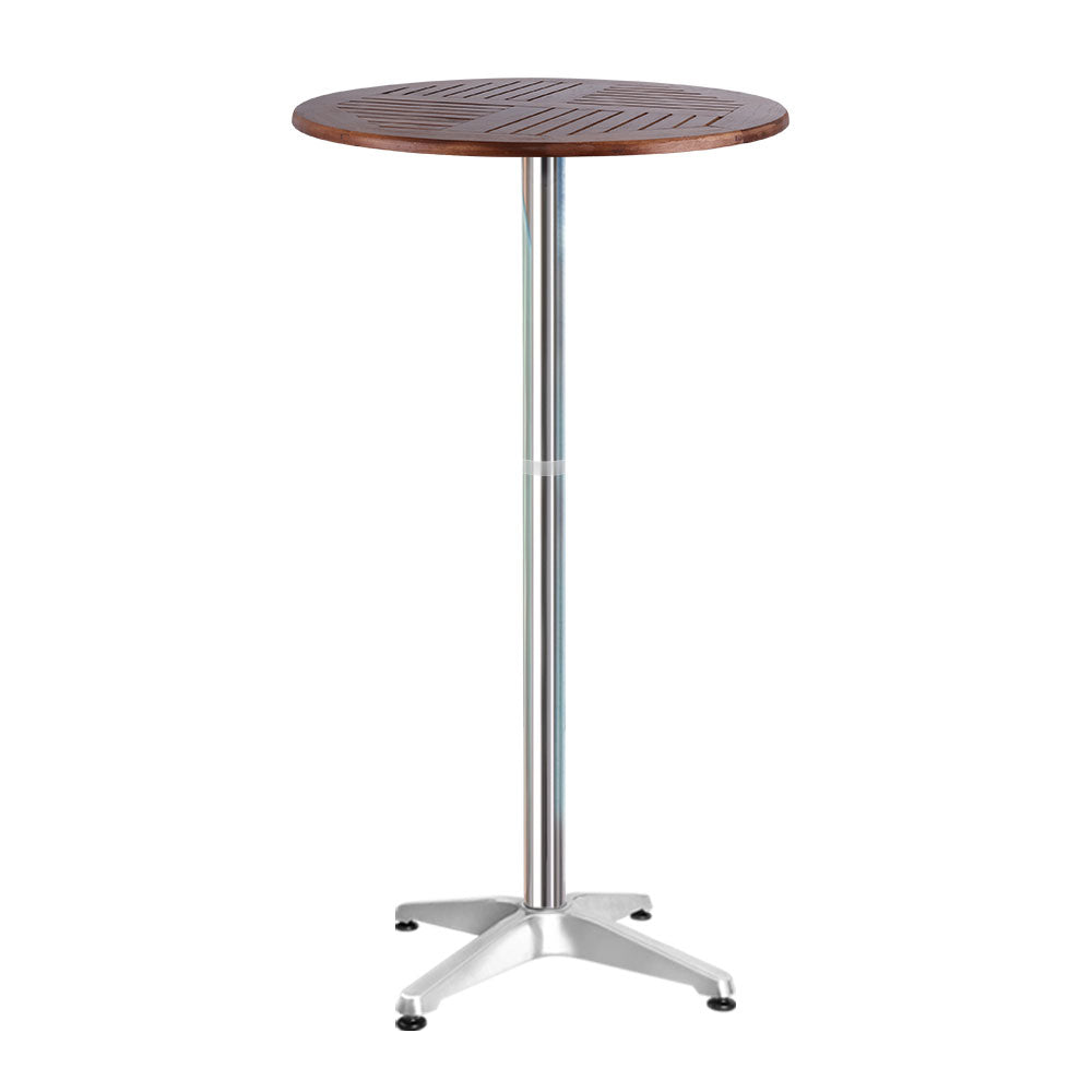 Outdoor Bar Table Furniture Wooden Cafe Table Aluminium Adjustable Round Gardeon