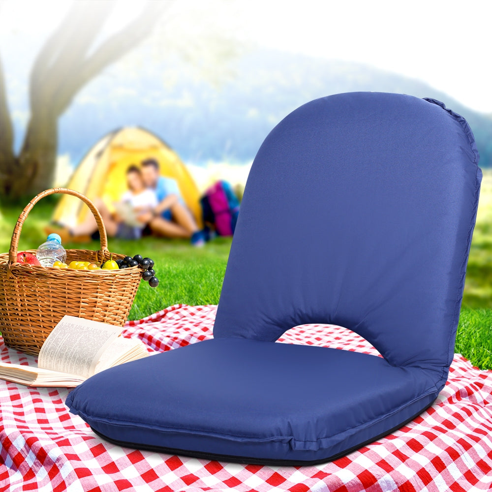 Artiss Foldable Beach Sun Picnic Seat - Navy