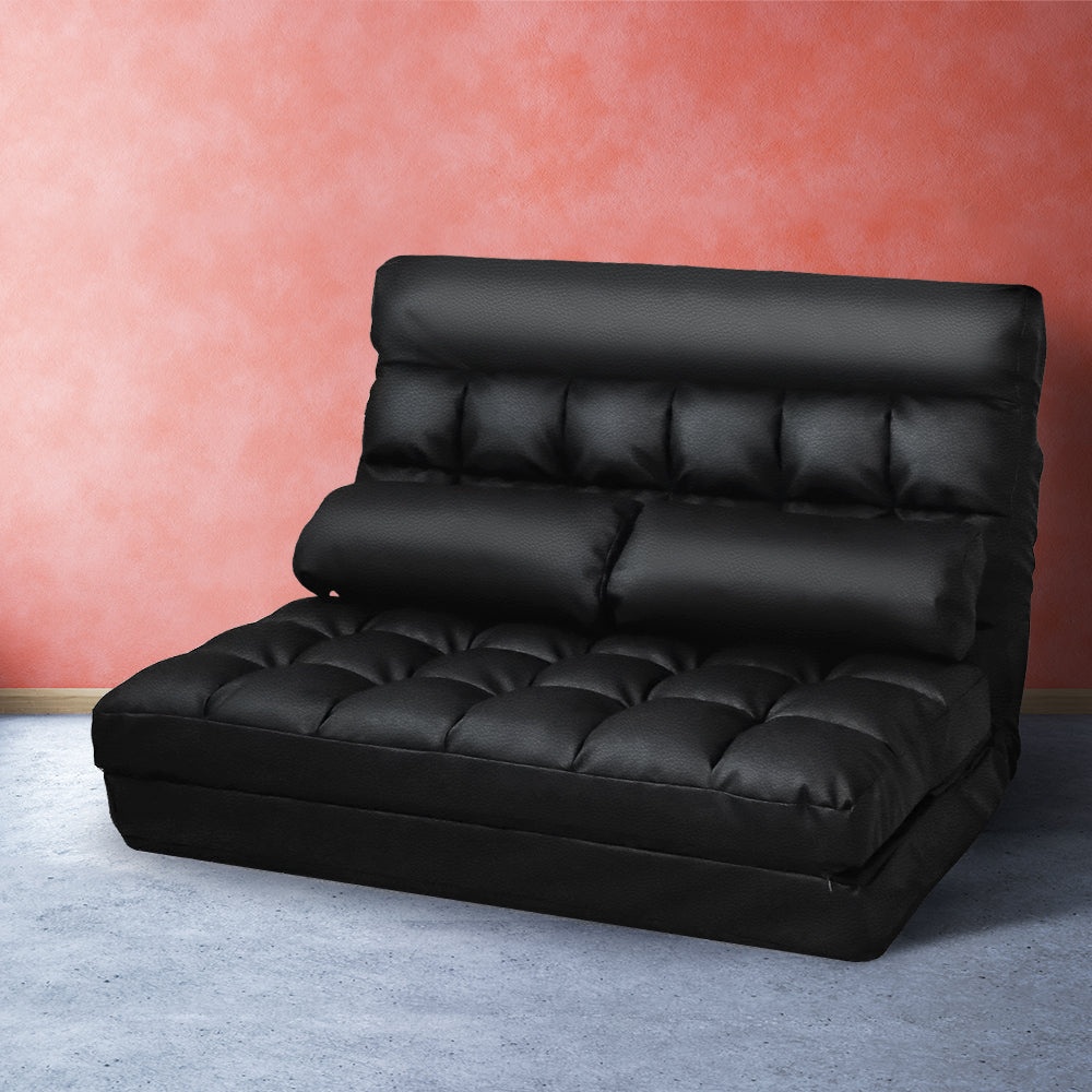 Artiss 2-seater Adjustable Lounge Sofa - Black