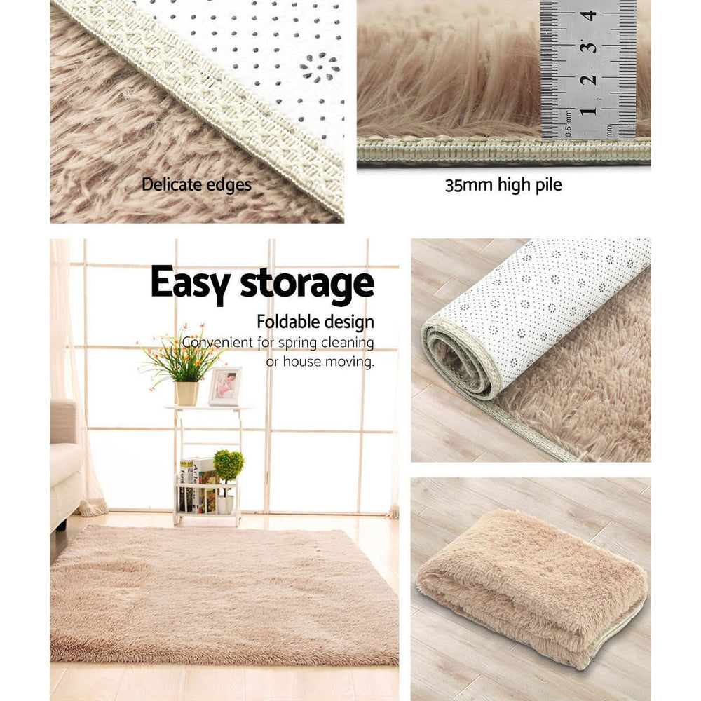 Artiss Floor Rugs Ultra Soft Shaggy Rug Large 200x230cm Carpet Anti-slip Area