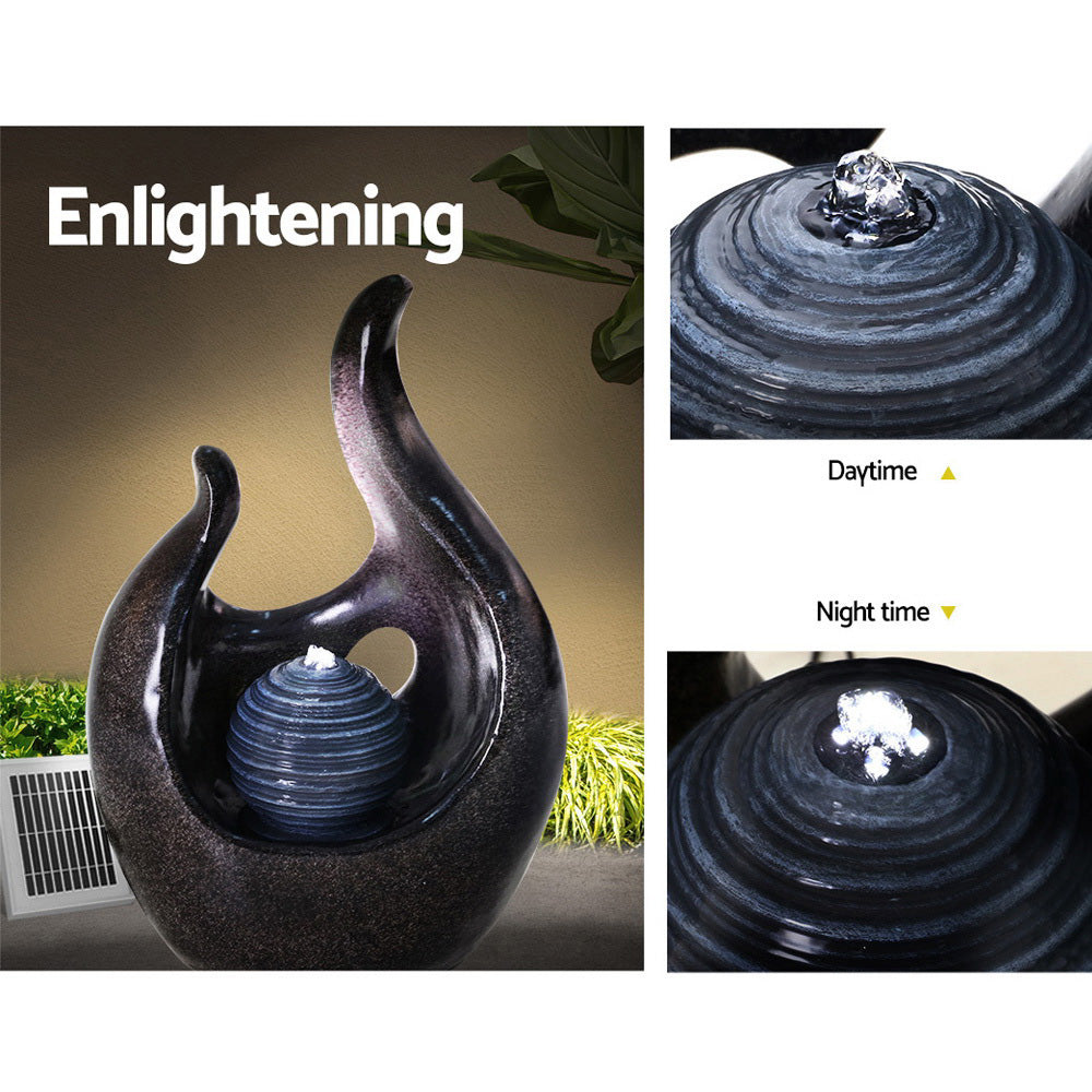 Gardeon Solar Water Fountain Outdoor Bird Bath Cascading with Battery