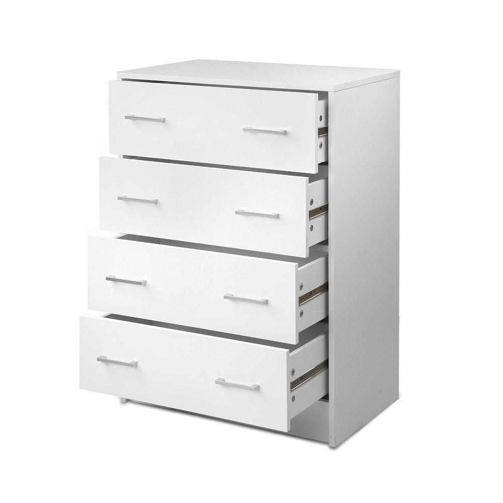 Artiss Tallboy 4 Drawers Storage Cabinet - White