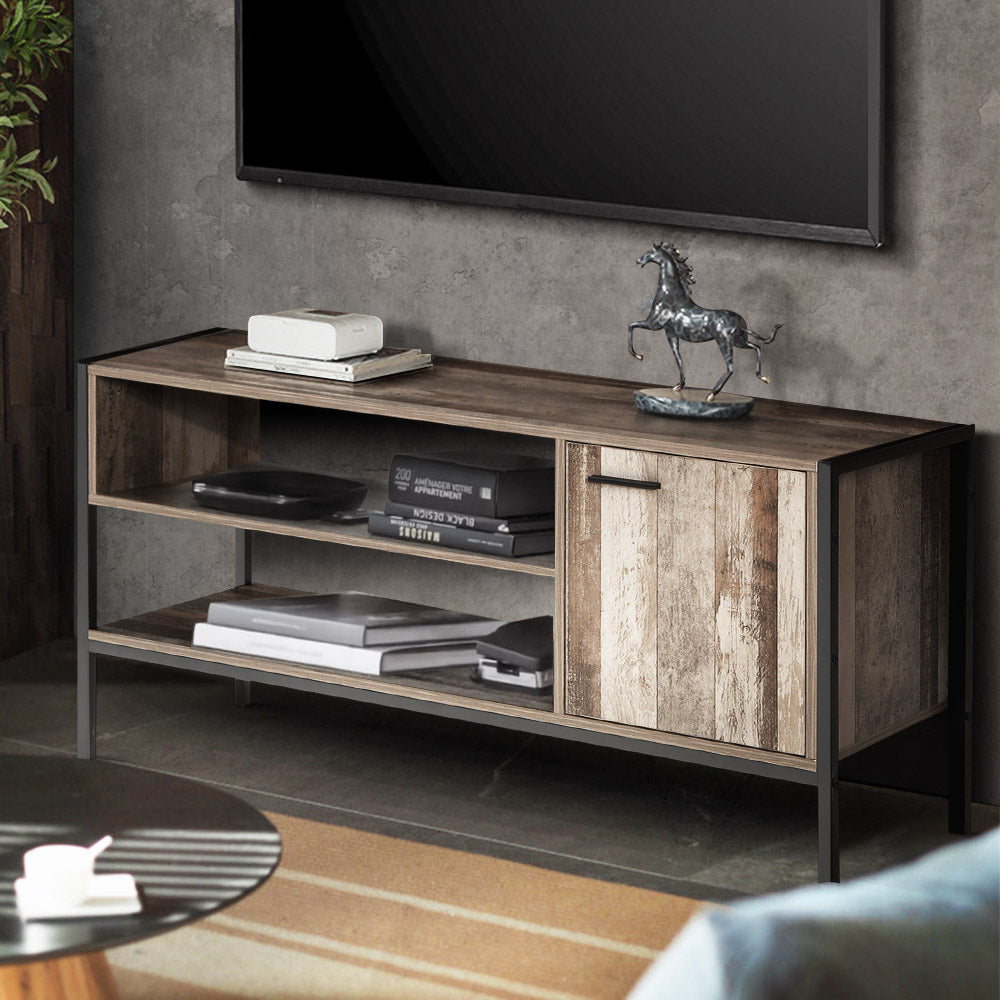 Artiss TV Cabinet Entertainment Unit Stand Storage Wood Industrial Rustic 124cm