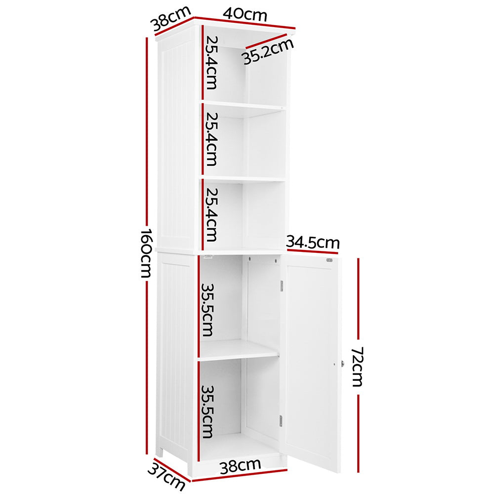 Artiss Bathroom Tallboy Furniture Toilet Storage Cabinet Laundry Cupboard Tall