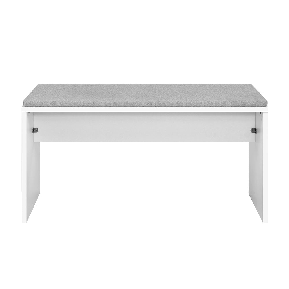 Artiss Dining Bench Upholstery Seat Stool Chair Cushion Furniture White 90cm