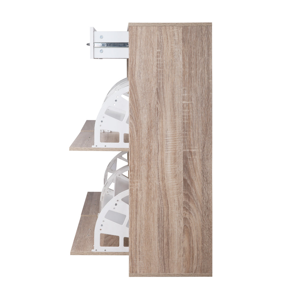 Artiss 2 Tier Shoe Cabinet - Wood