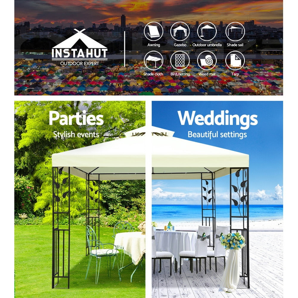 Instahut Gazebo 3x3m Marquee Outdoor Party Wedding Gazebos Tent Iron Art