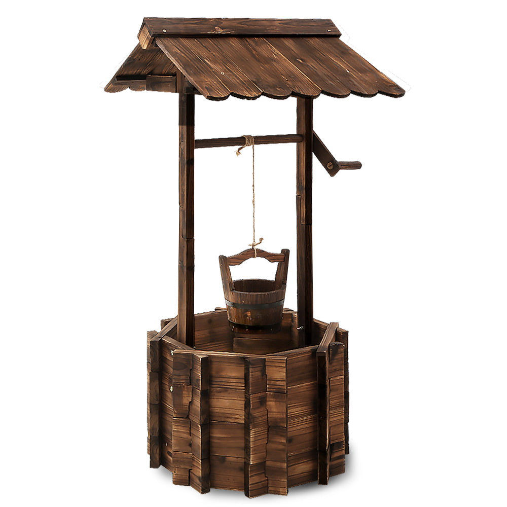 Gardeon Outdoor Garden Ornaments Wishing Well Planter Bucket Wooden Decor XL