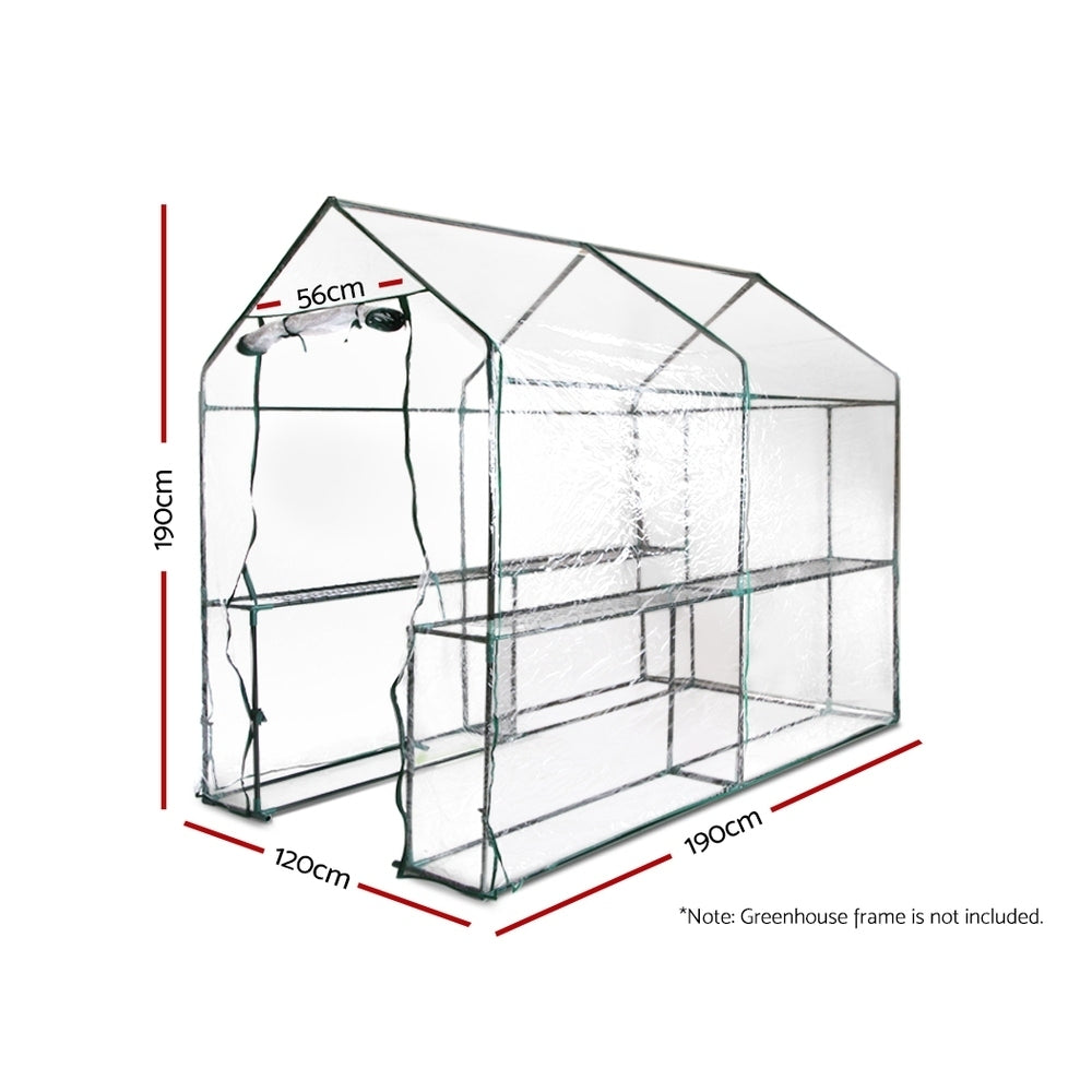 Greenfingers Garden Shed Greenhouse 1.9x1.2x1.9M Green House Replacement *Cover