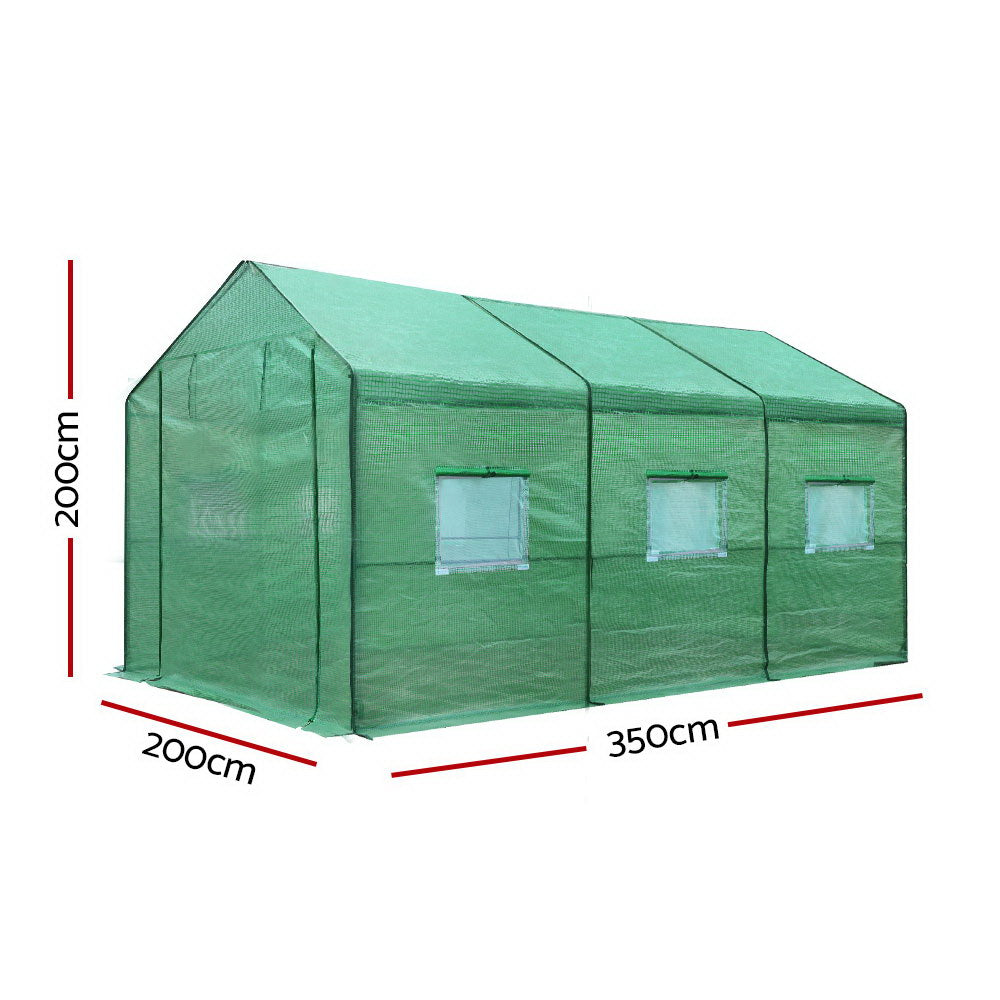 Greenfinger Greenhouse Garden Shed Green House 3.5X2X2M Greenhouses Storage Lawn