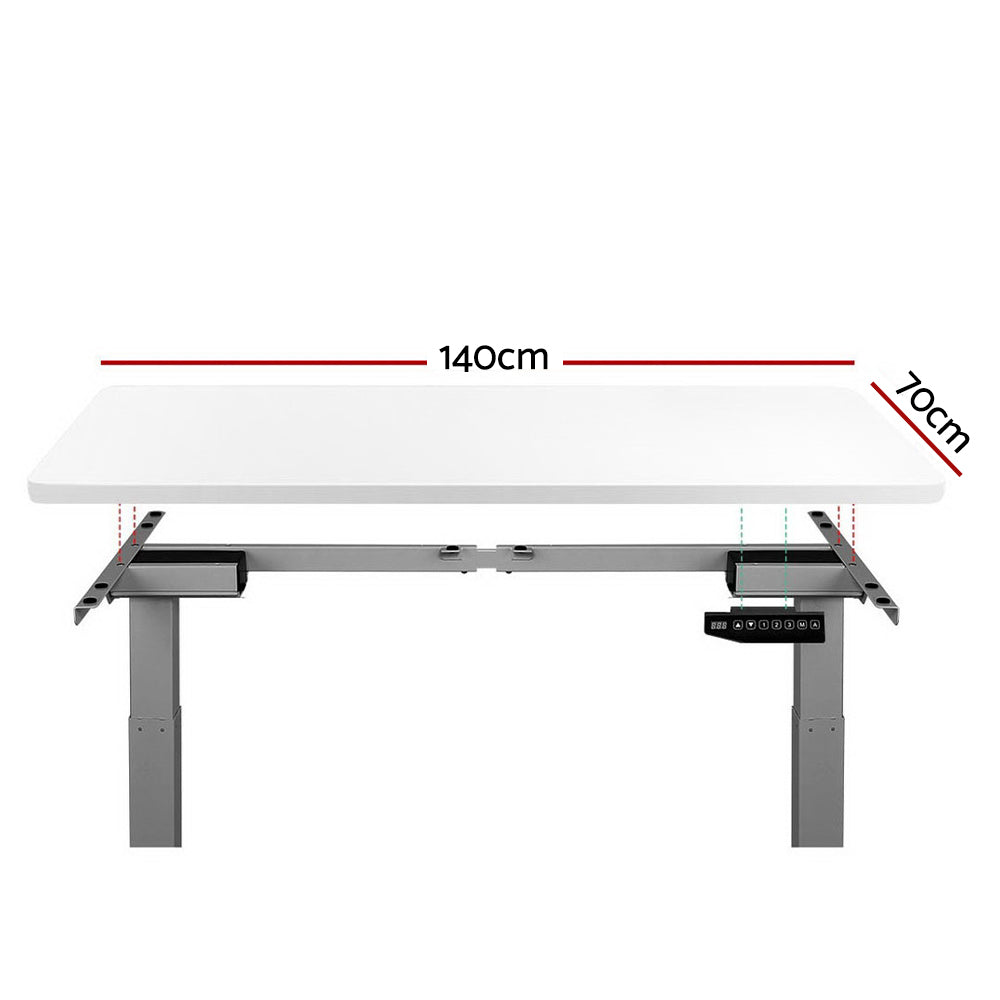 Artiss Sit Stand Standing Desk Motorised Electric Adjustable Laptop Computer Table Dual Motors 140cm