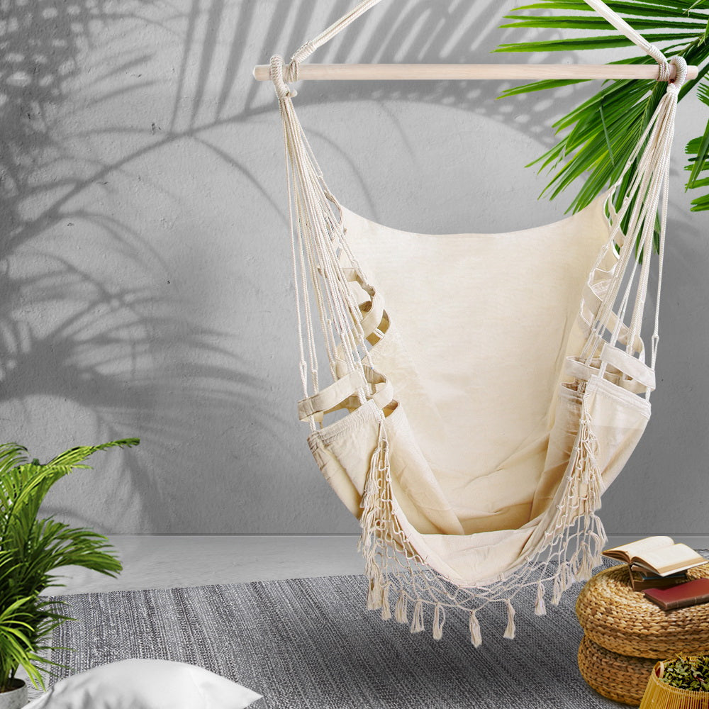 Gardeon Hammock Swing Chair - Cream