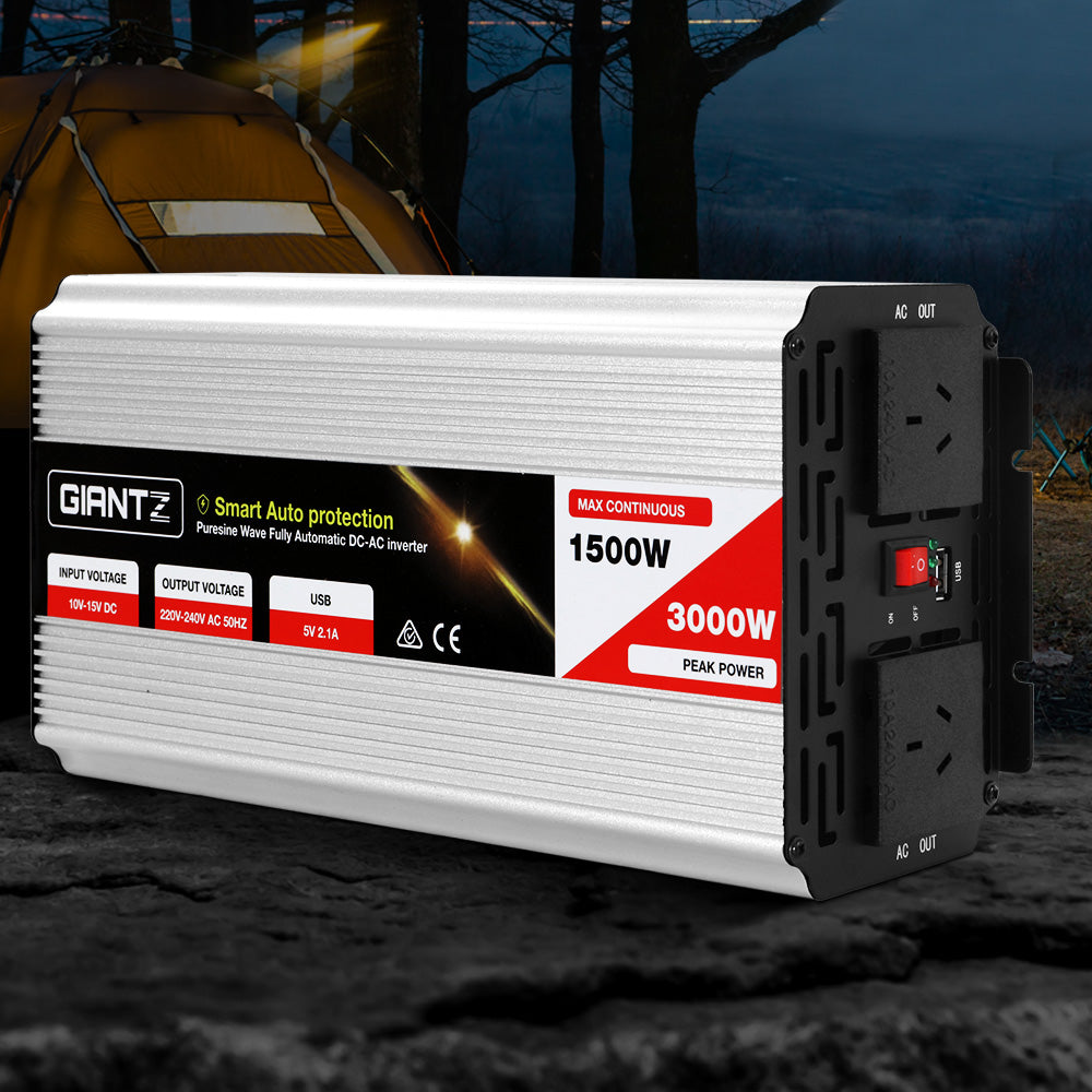 Giantz 1500W Puresine Wave DC-AC Power Inverter