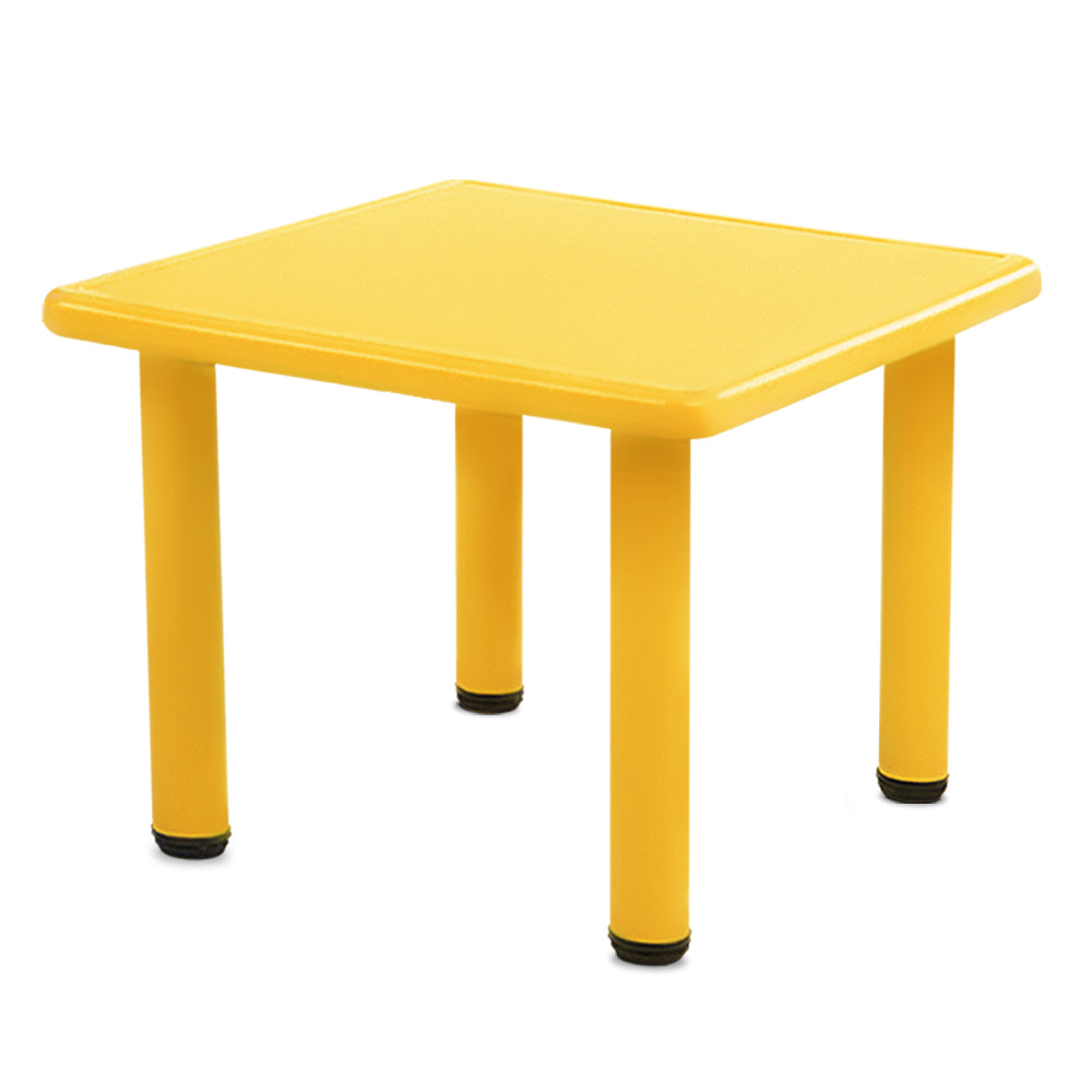 Keezi Kids Children Painting Activity Study Plastic Desk Yellow Table 60x60cm