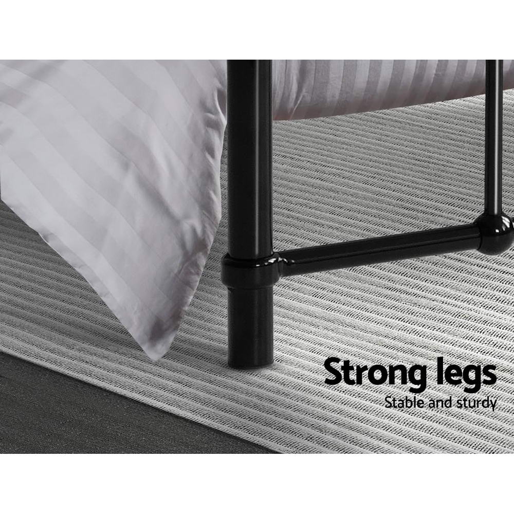 Artiss LEO Metal Bed Frame - Double (Black)