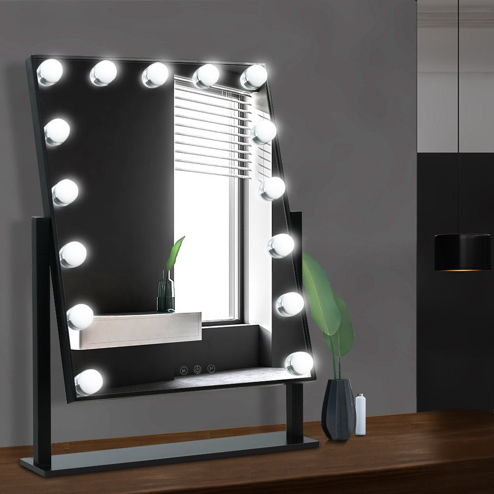 Embellir Hollywood Makeup Mirror Standing Mirror Tabletop Vanity 15 LED Bulbs