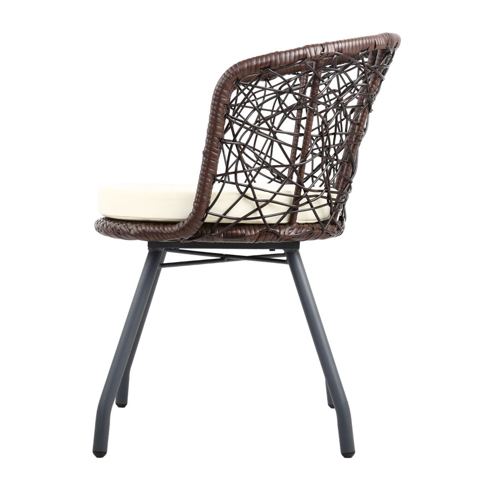 Gardeon Outdoor Patio Chair and Table - Brown