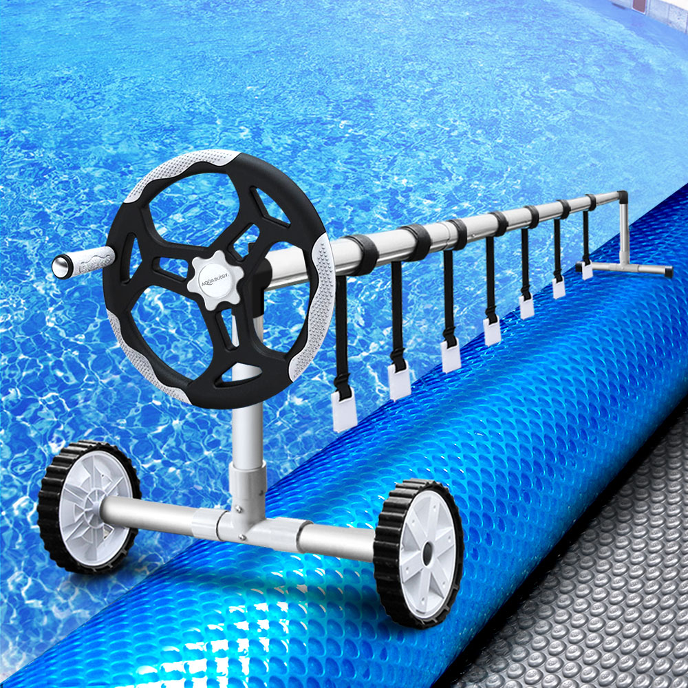 Aquabuddy Solar Swimming Pool Cover Blanket Roller Wheel Adjustable 9.5 X 5m