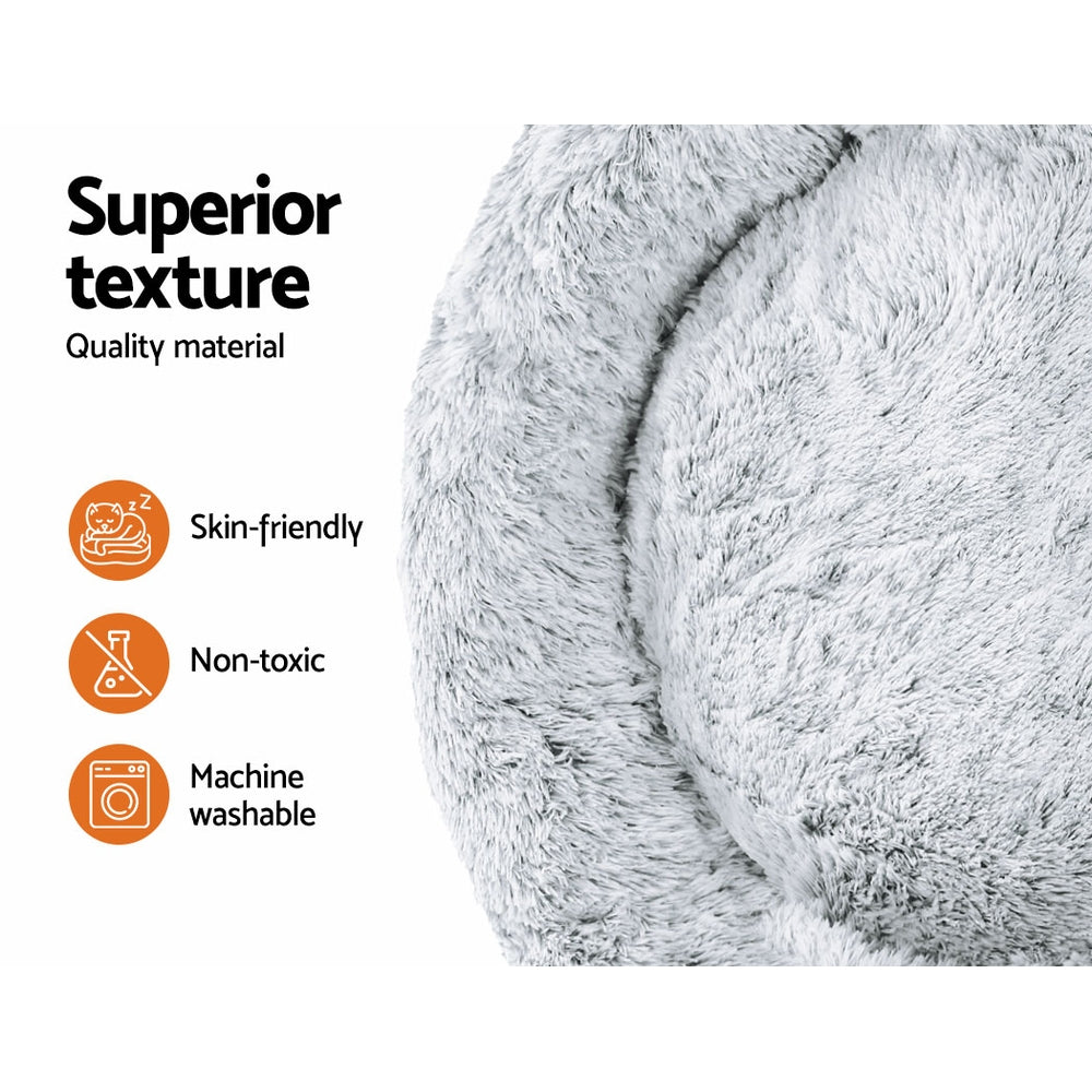 i.Pet Pet bed Dog Cat Calming Pet bed Extra Large 110cm Charcoal Sleeping Comfy Washable