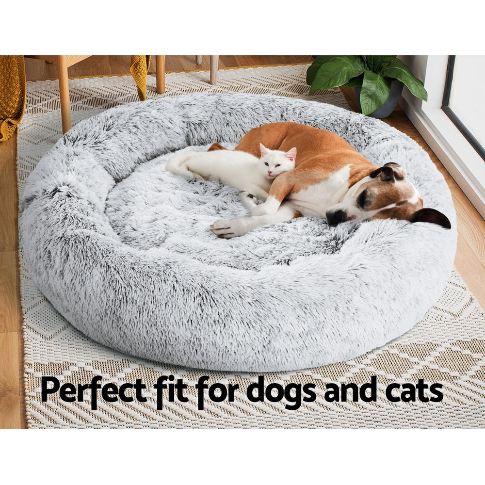i.Pet Pet bed Dog Cat Calming Pet bed Extra Large 110cm Charcoal Sleeping Comfy Washable