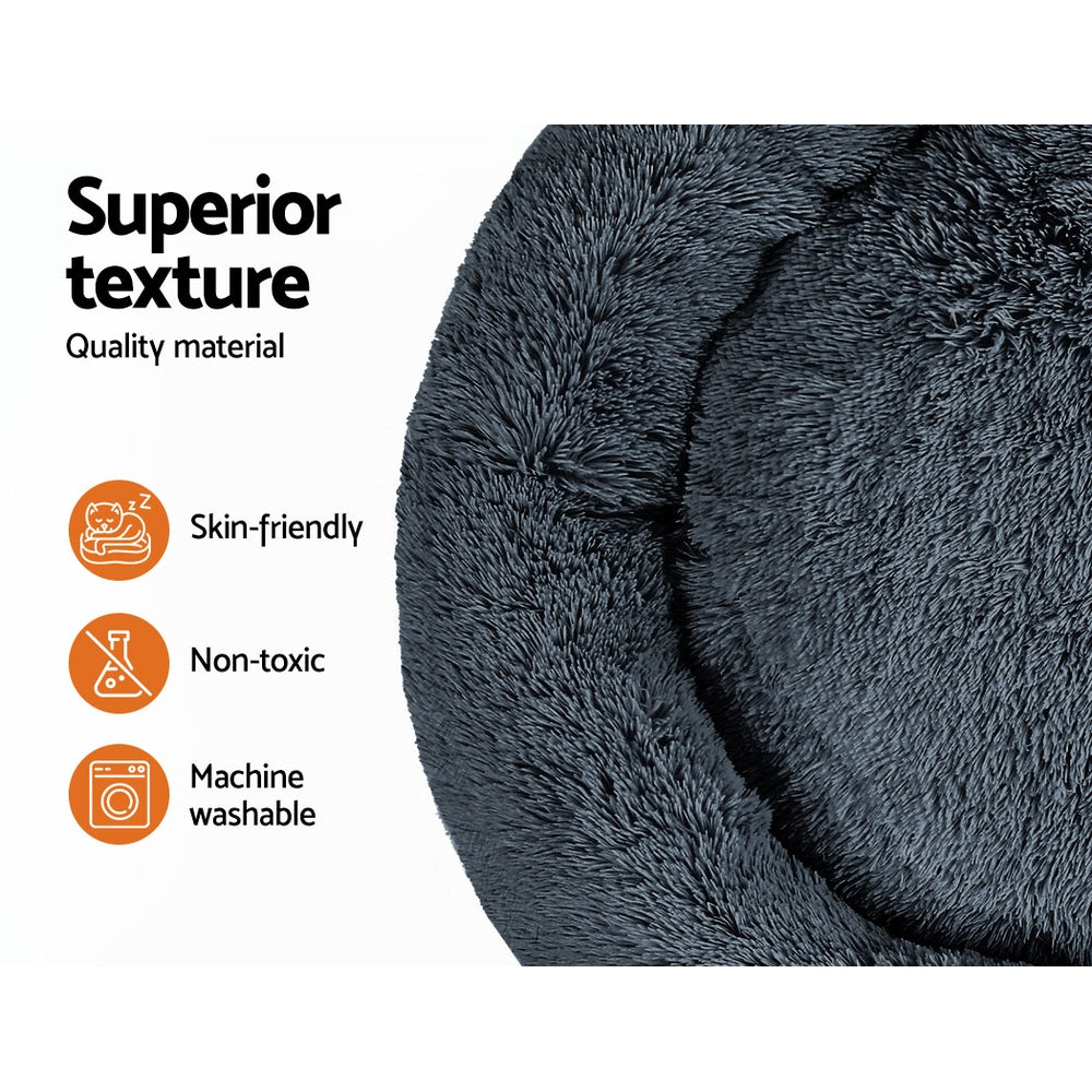 i.Pet Pet bed Dog Cat Calming Pet bed Extra Large 110cm Dark Grey Sleeping Comfy Washable