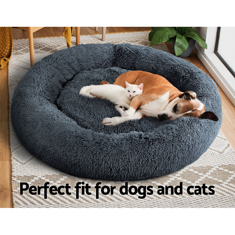 i.Pet Pet bed Dog Cat Calming Pet bed Extra Large 110cm Dark Grey Sleeping Comfy Washable